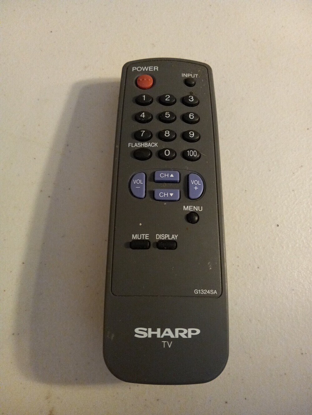 Sharp Remote Control G1324SA For 25L-S100 25L-M100 25L-S180 TV Untested